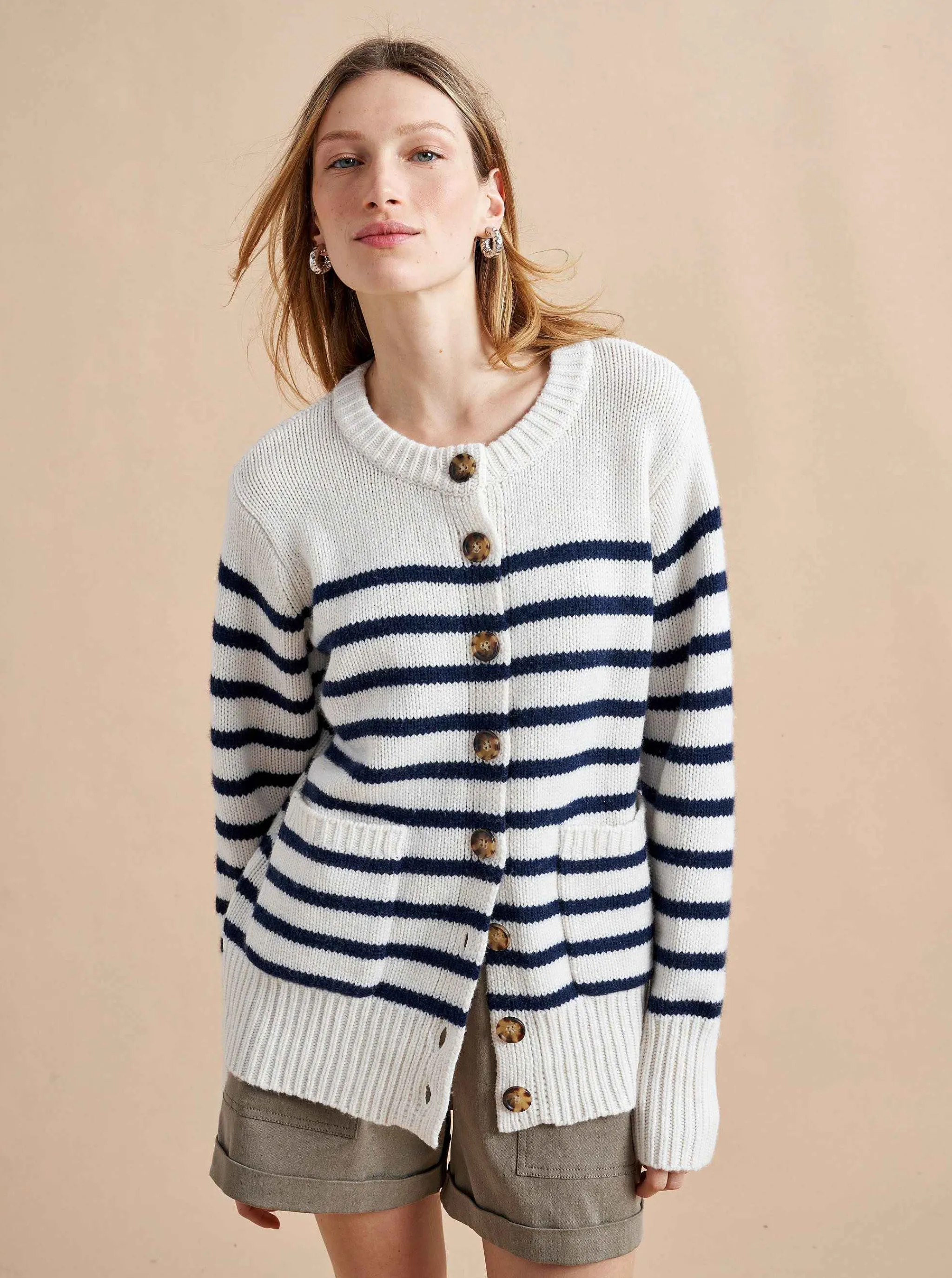 La Ligne Cardigans*Marin Cardigan Cream/Navy