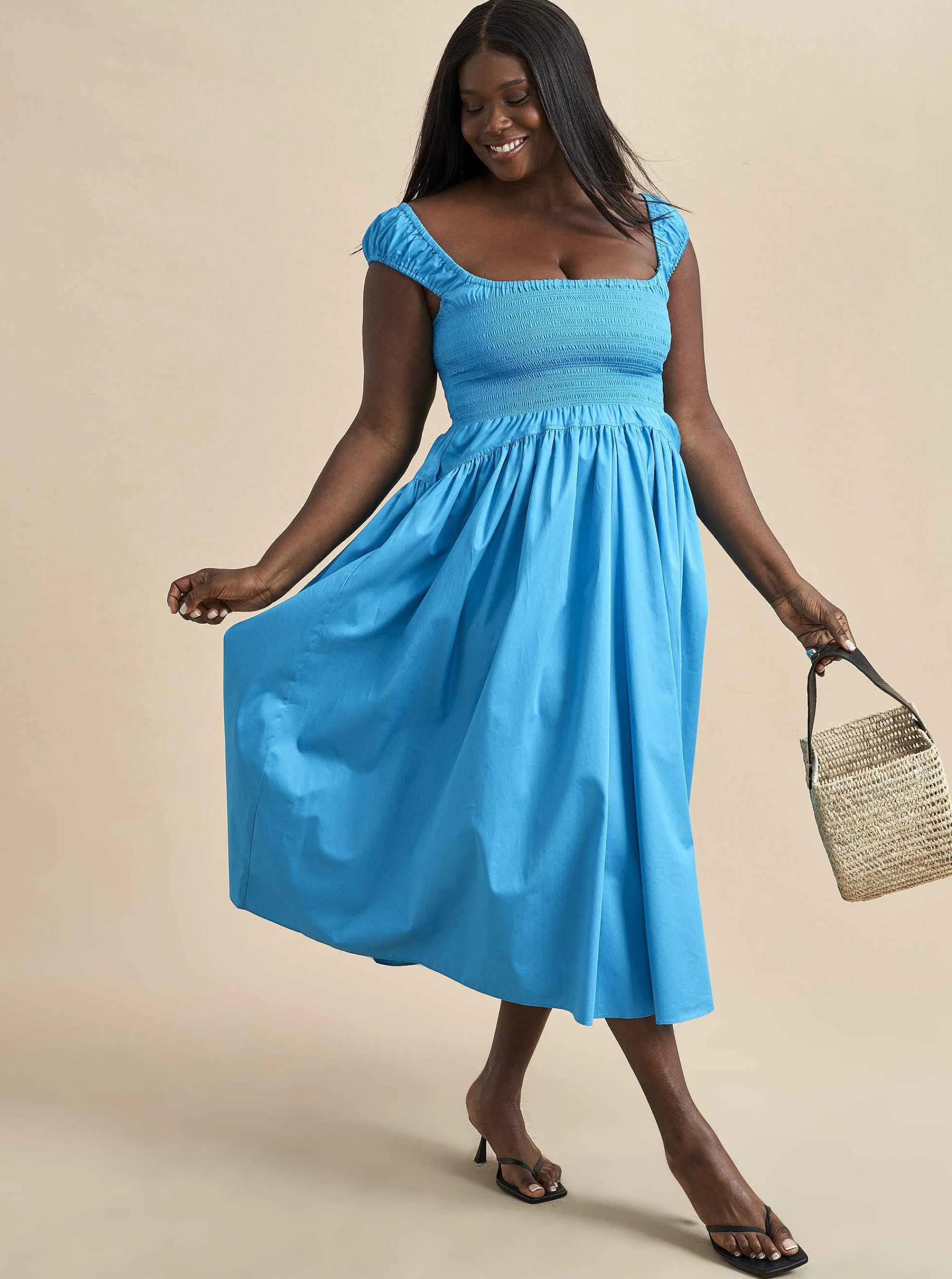 La Ligne Midi Dresses*Vivian Dress Cerulean