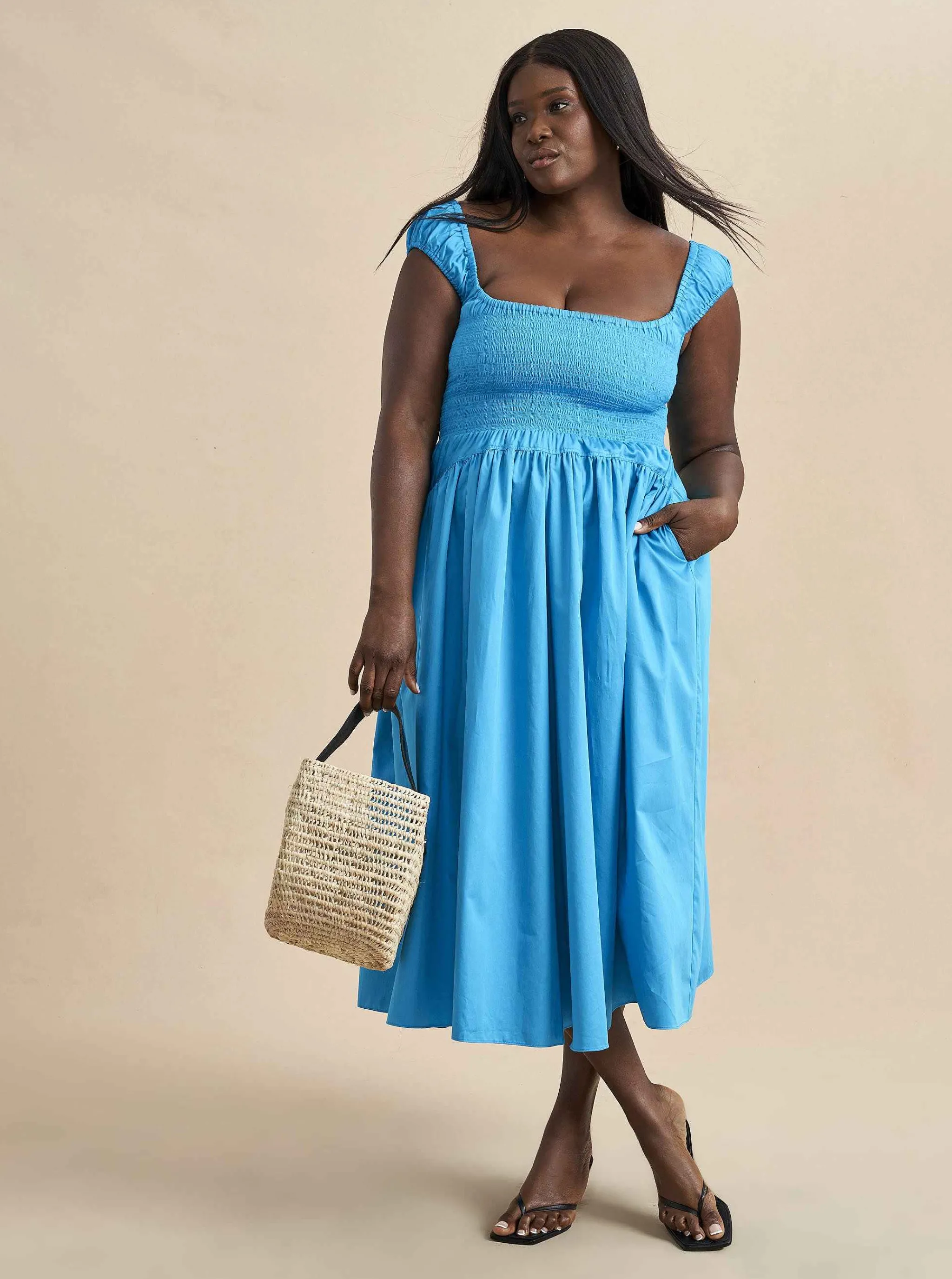 La Ligne Midi Dresses*Vivian Dress Cerulean