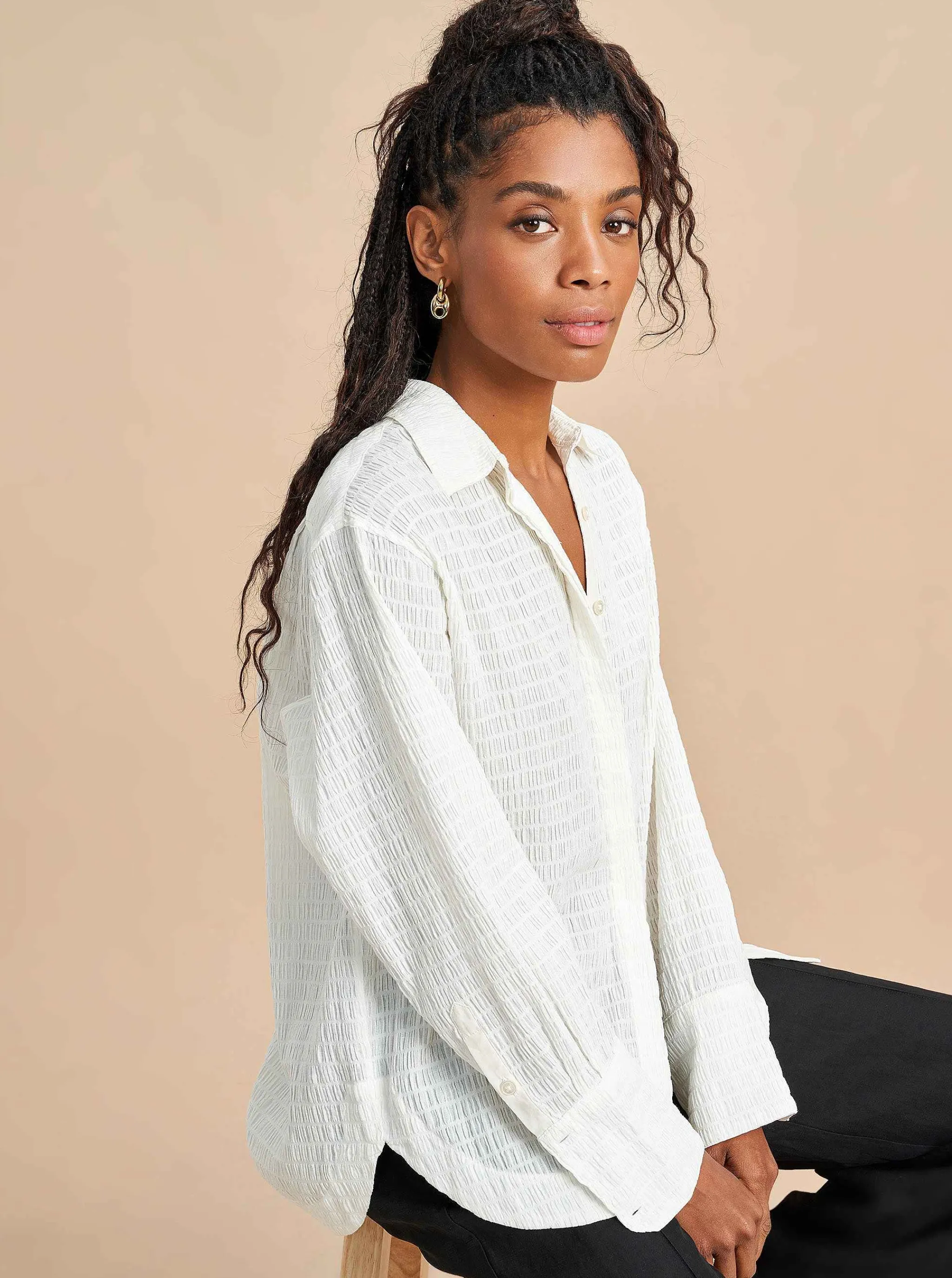 La Ligne Tops*Textured Val Shirt