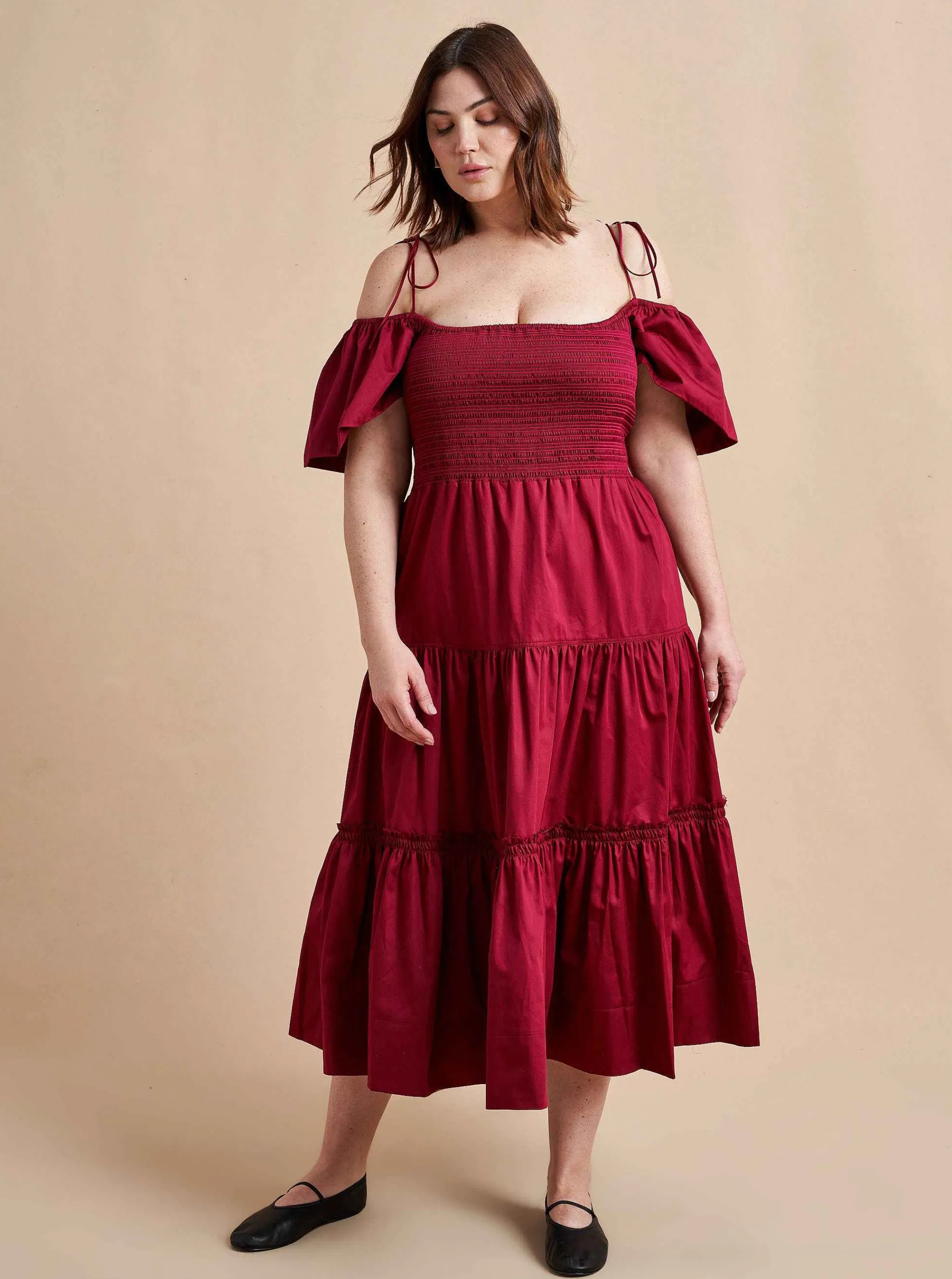 La Ligne Midi Dresses*Lottie Dress Burgundy