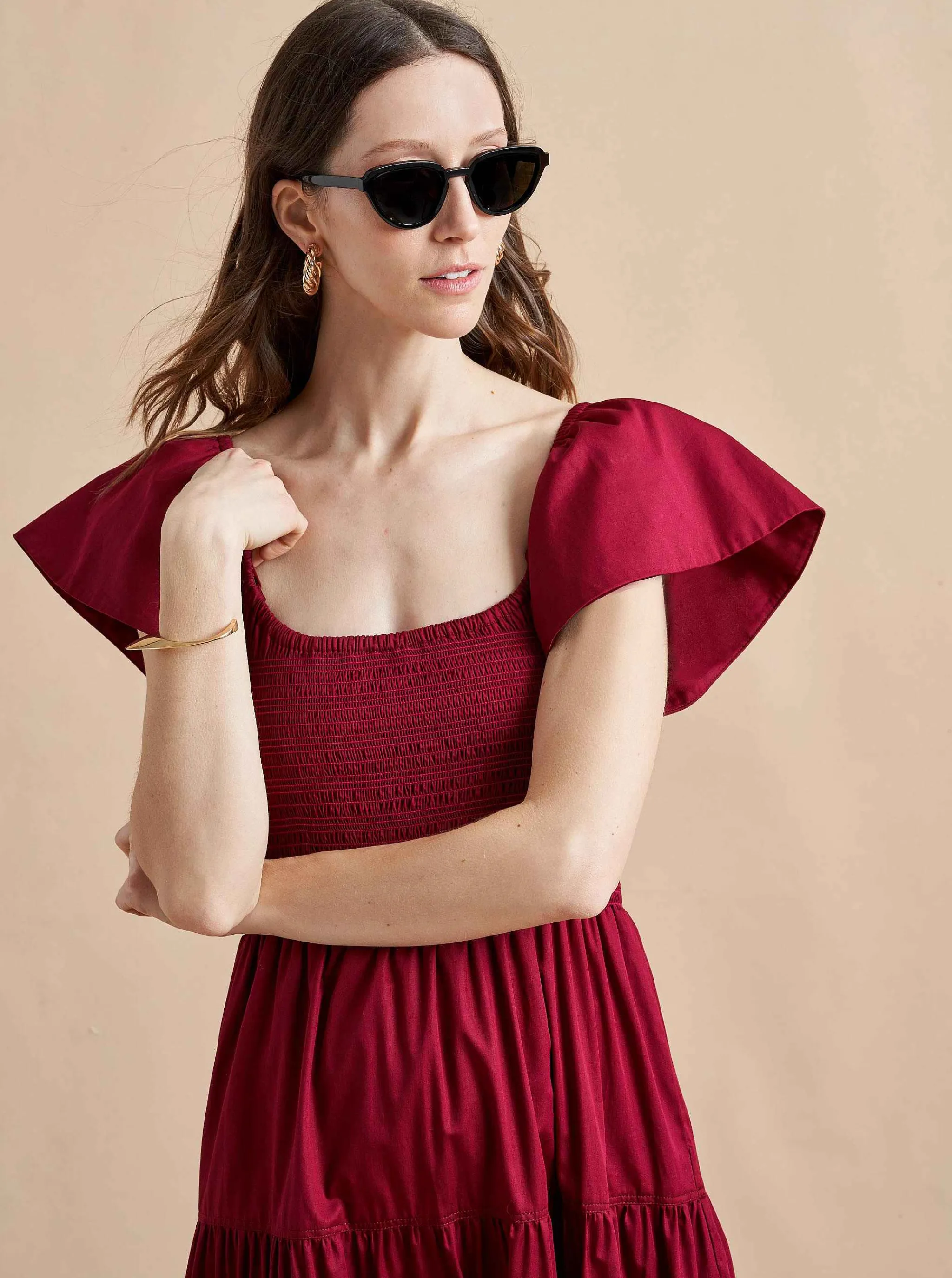 La Ligne Midi Dresses*Lottie Dress Burgundy