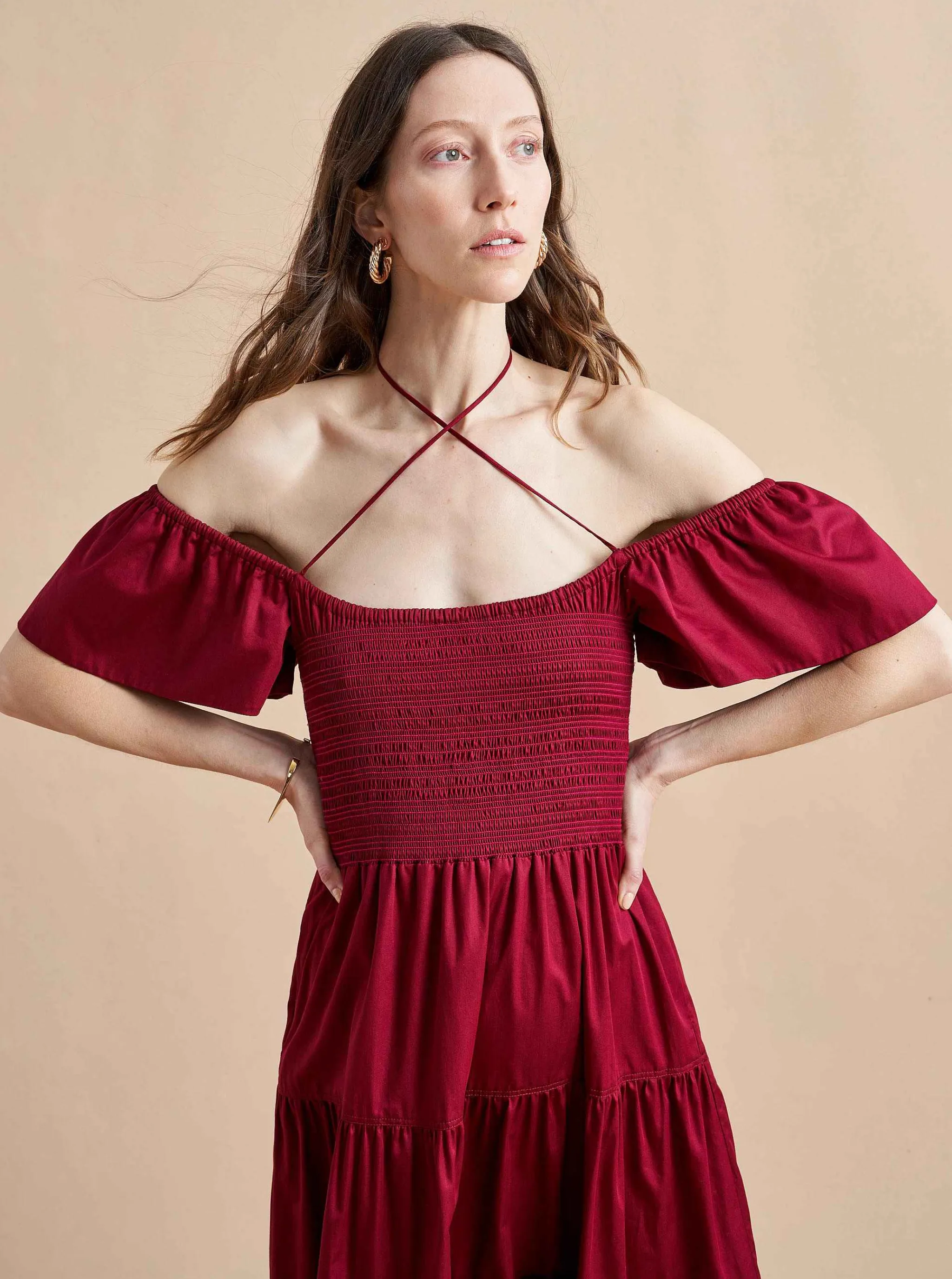 La Ligne Midi Dresses*Lottie Dress Burgundy