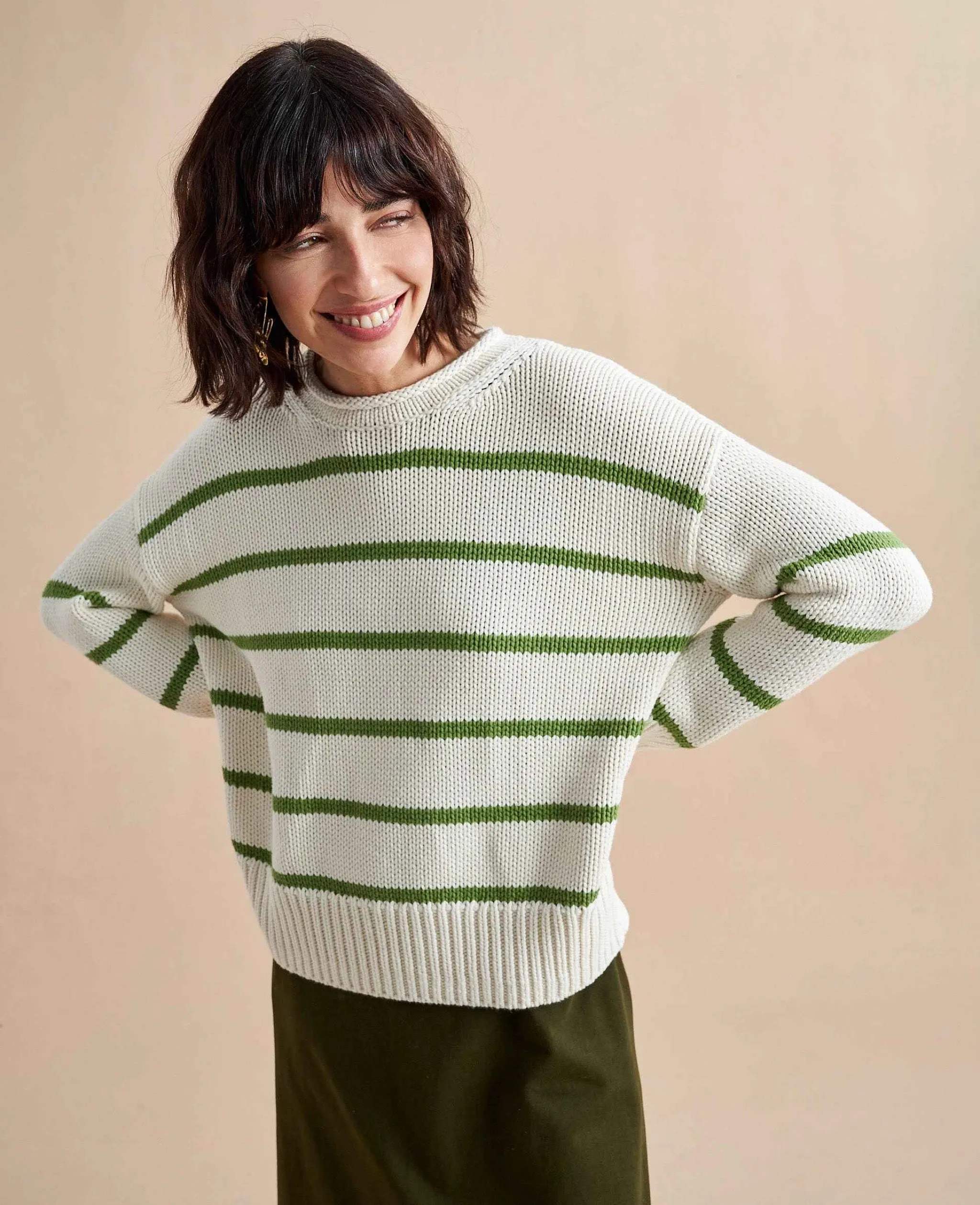 La Ligne Sweaters*Marina Sweater Cream/Palm