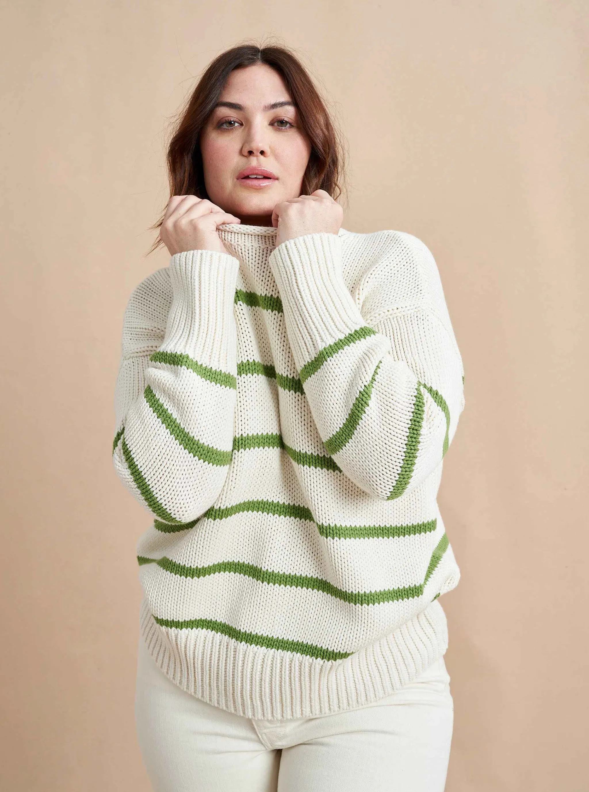 La Ligne Sweaters*Marina Sweater Cream/Palm