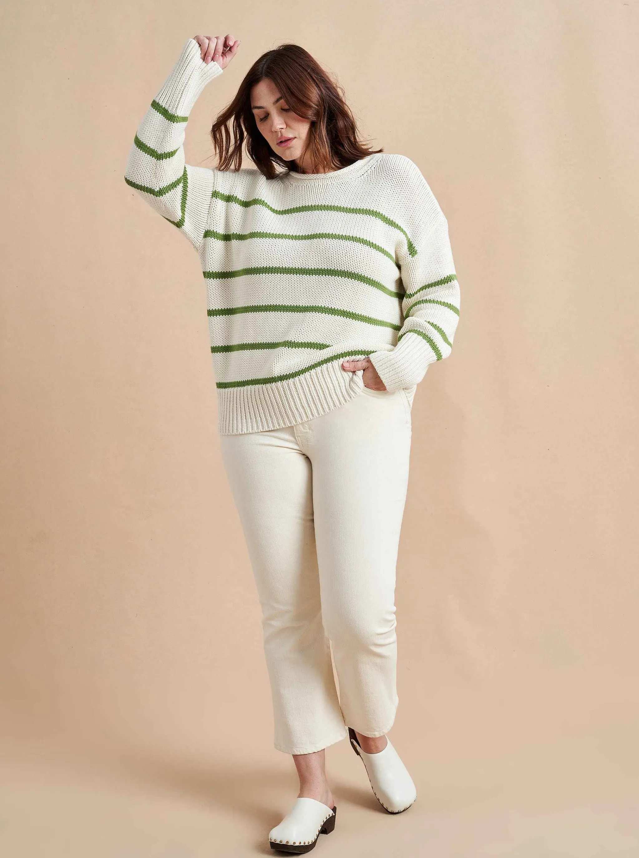 La Ligne Sweaters*Marina Sweater Cream/Palm