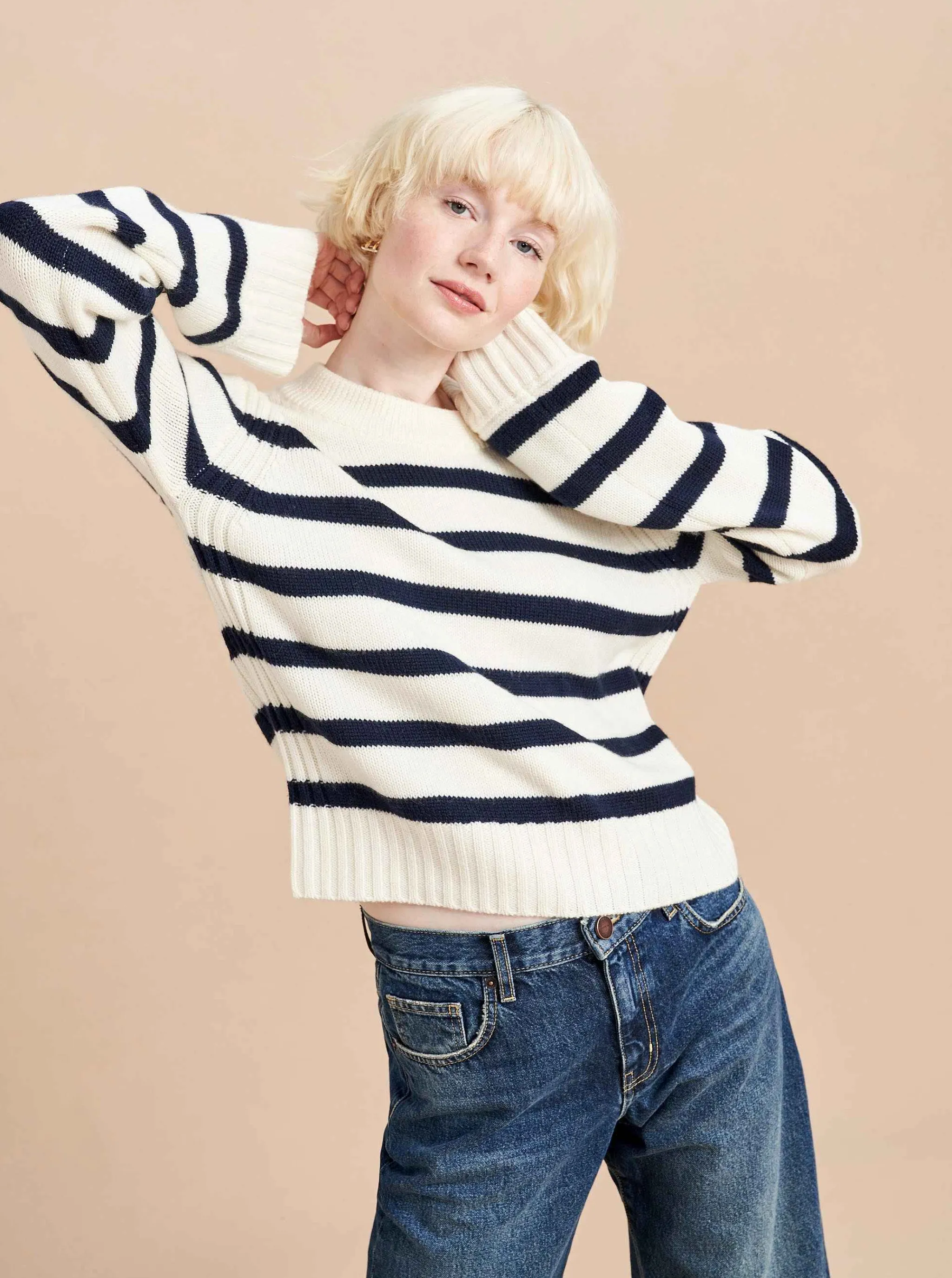 La Ligne Sweaters*Jack Sweater Cream/Navy