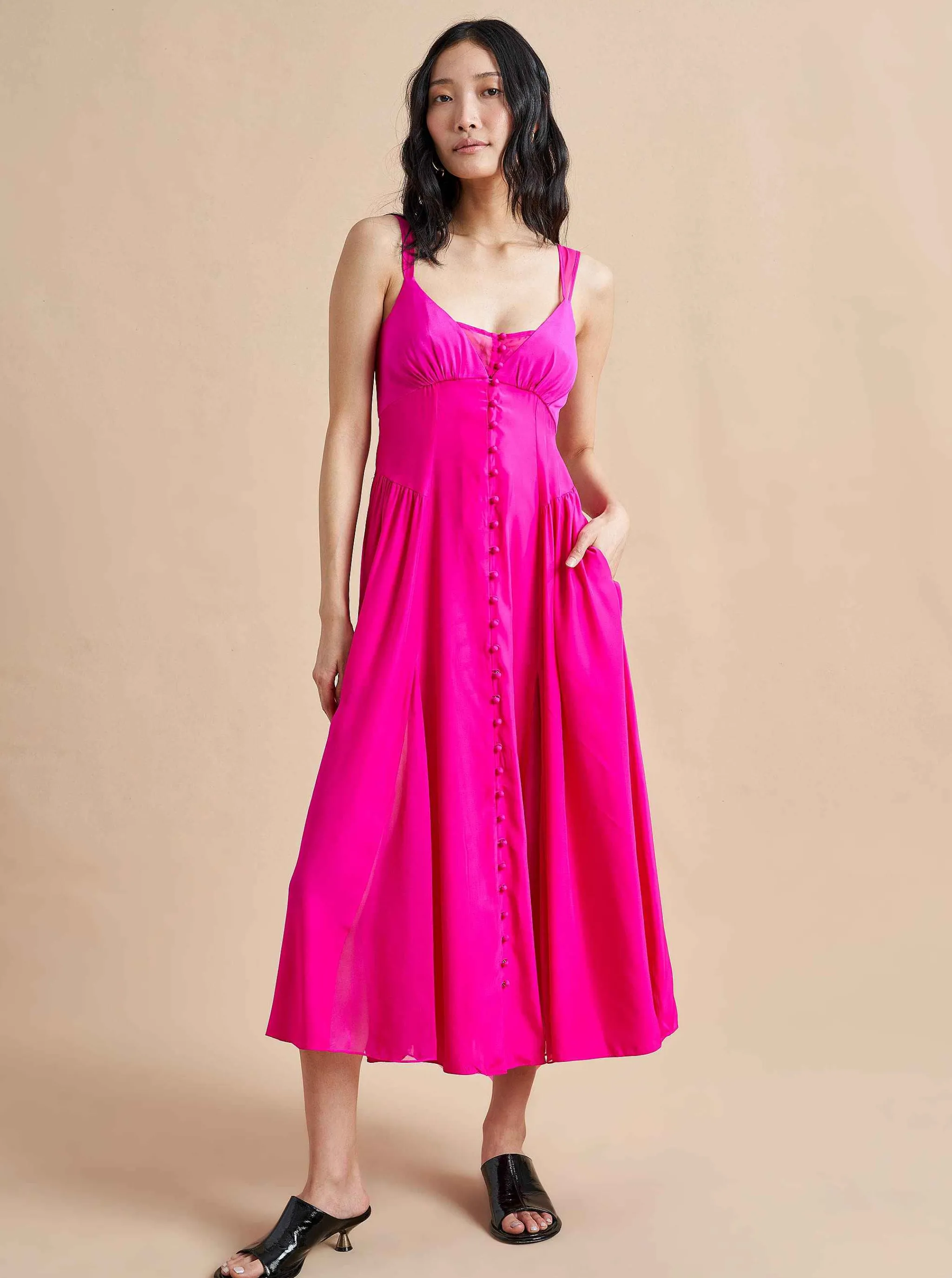 La Ligne Midi Dresses*Paulina Dress Fuchsia