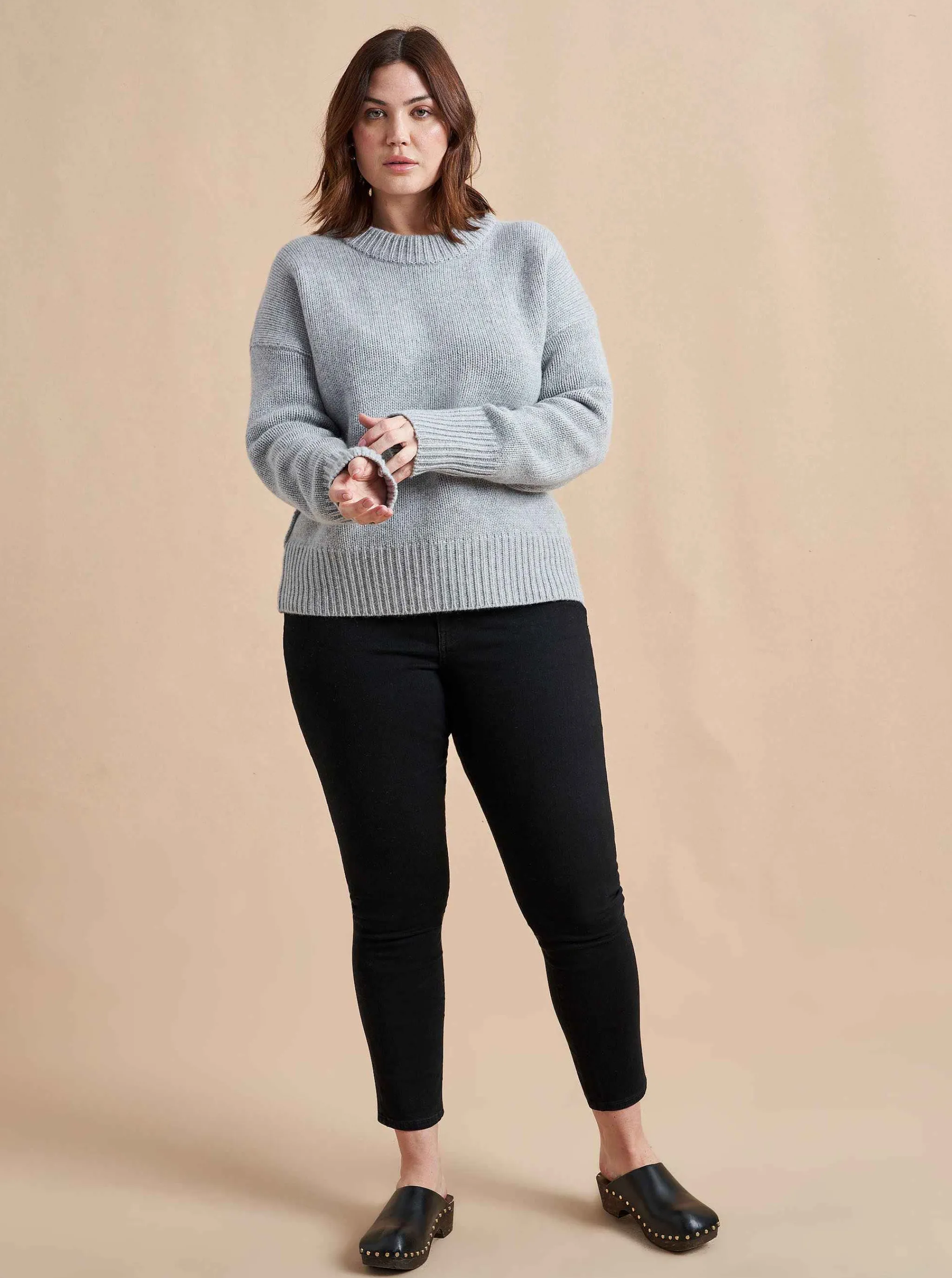 La Ligne Sweaters*Solid Marin Sweater Grey