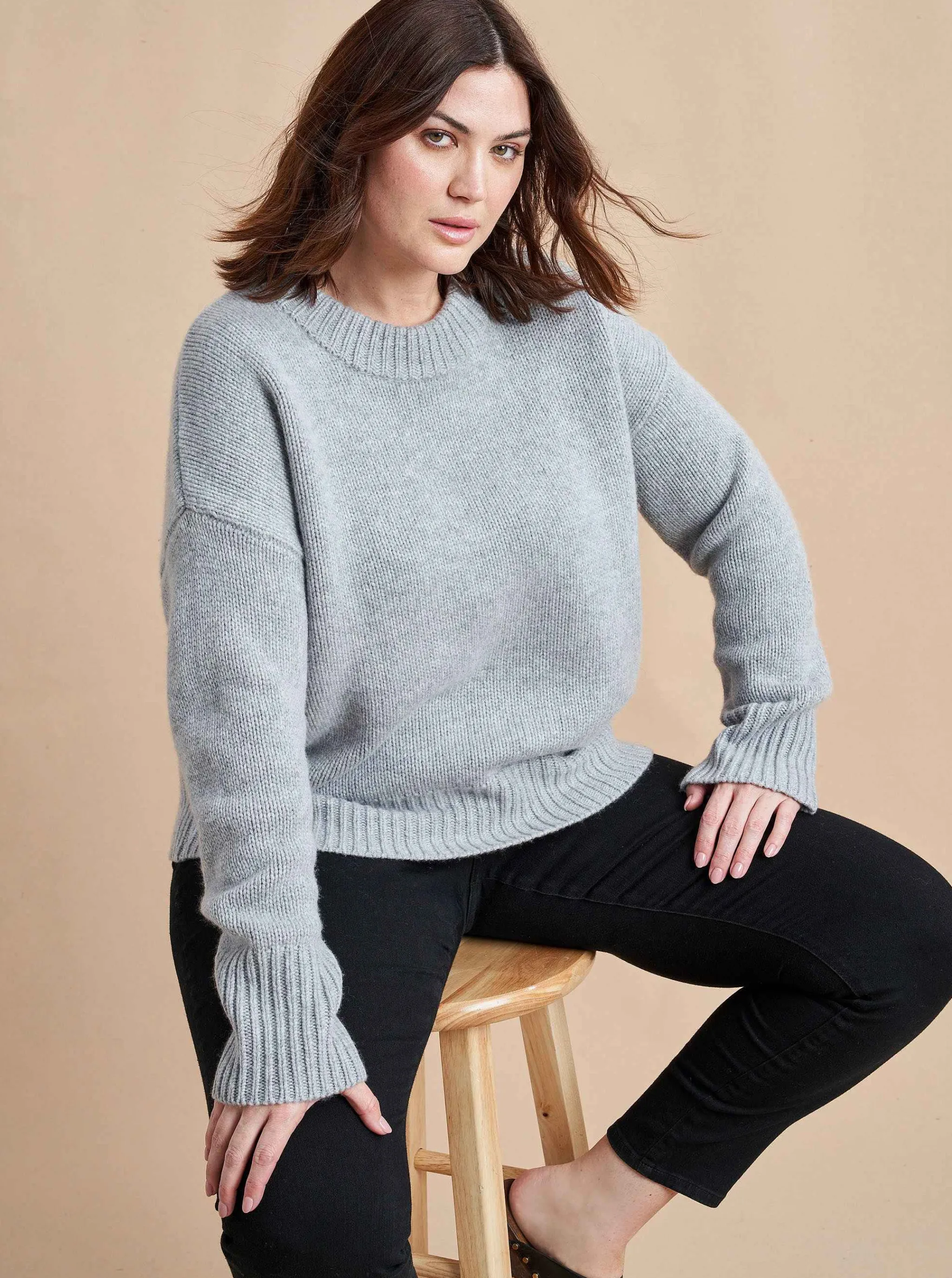 La Ligne Sweaters*Solid Marin Sweater Grey