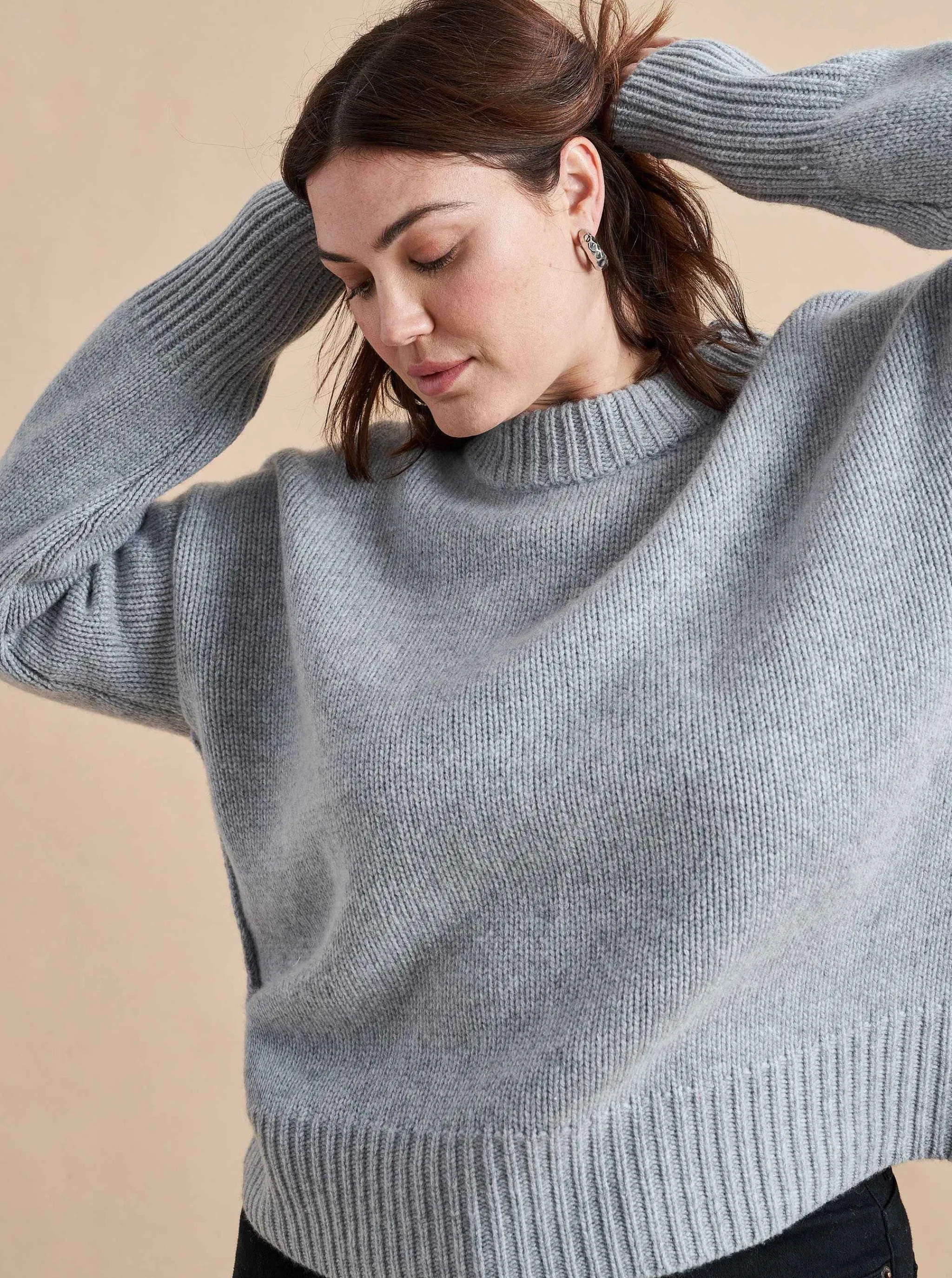 La Ligne Sweaters*Solid Marin Sweater Grey
