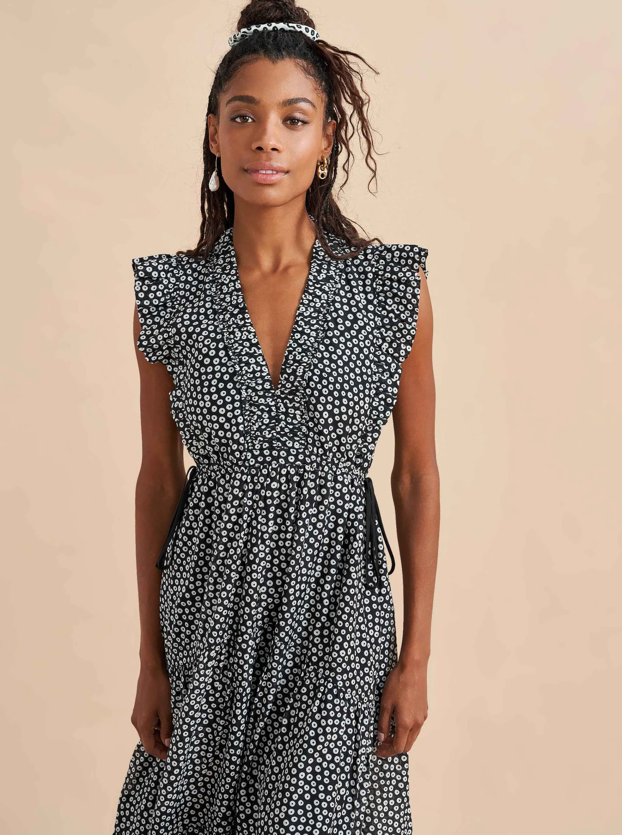 La Ligne Midi Dresses*Marta Dress Black/Ivory