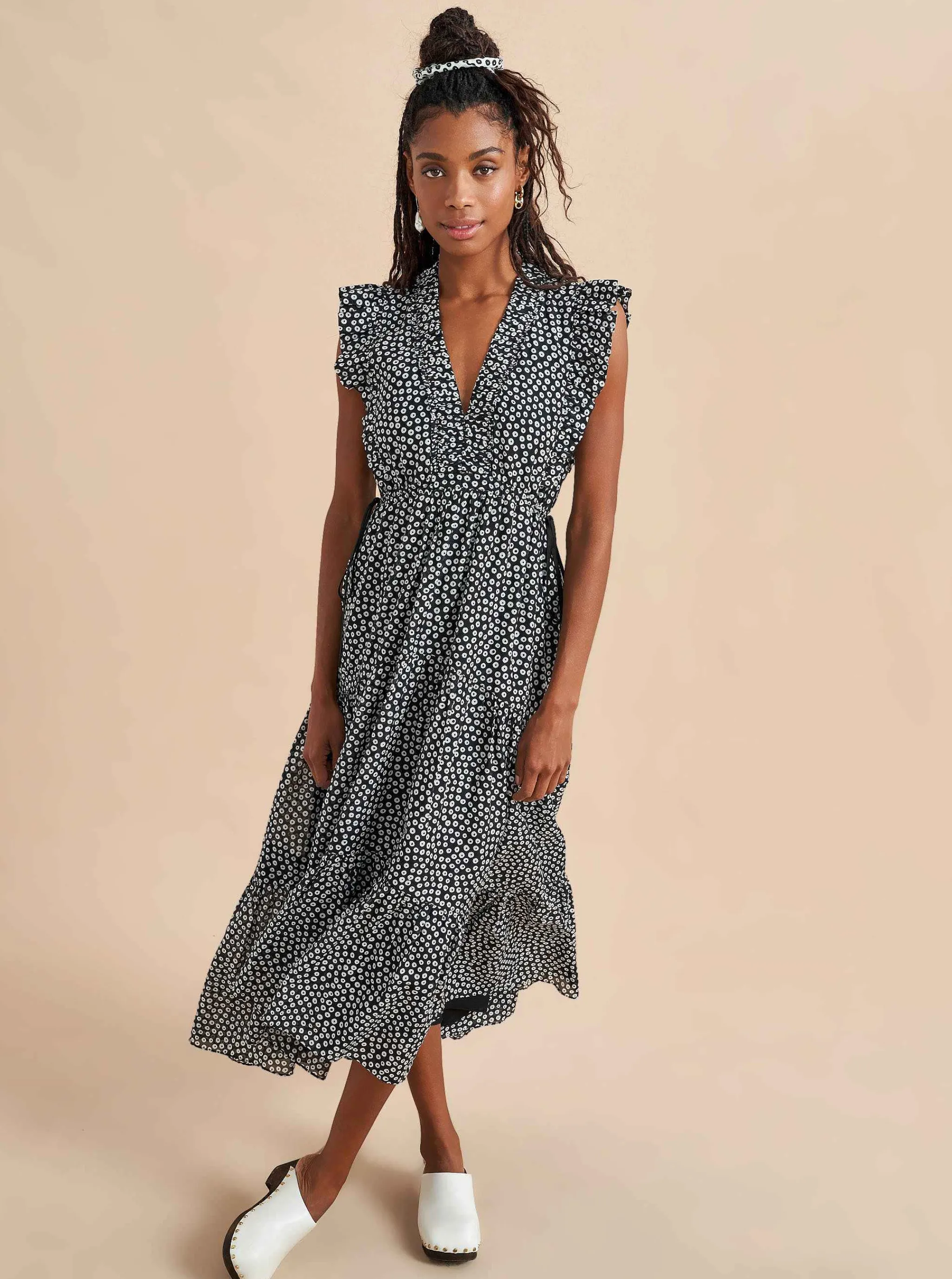 La Ligne Midi Dresses*Marta Dress Black/Ivory