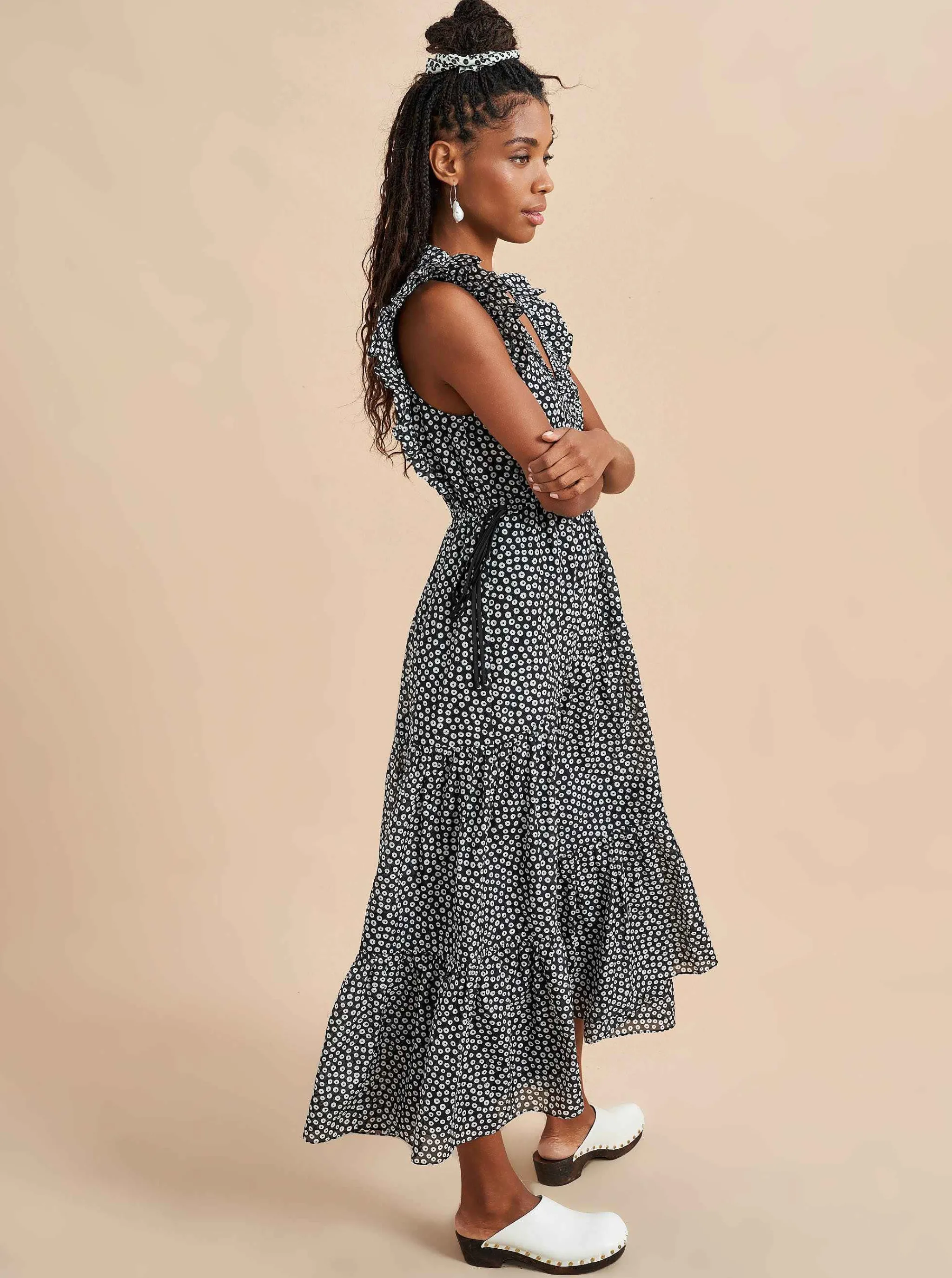 La Ligne Midi Dresses*Marta Dress Black/Ivory