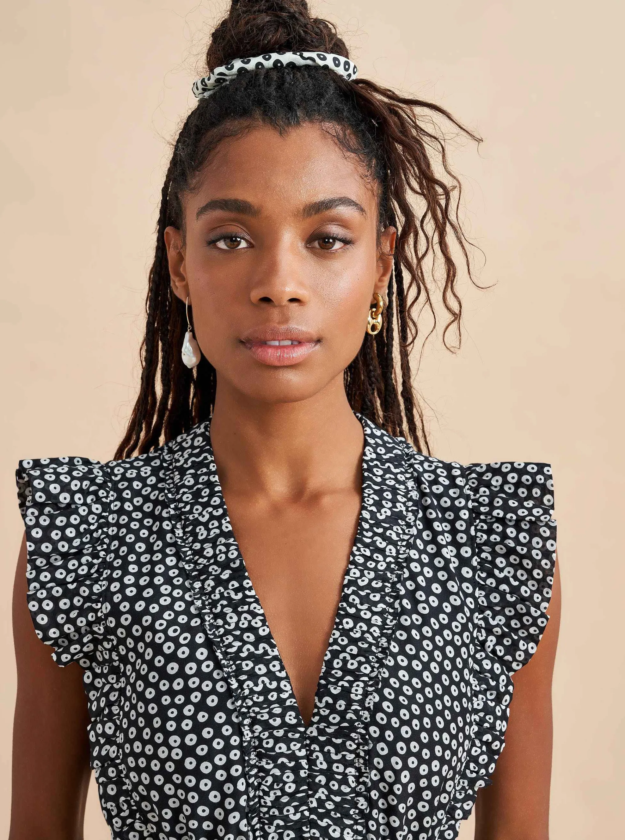 La Ligne Midi Dresses*Marta Dress Black/Ivory