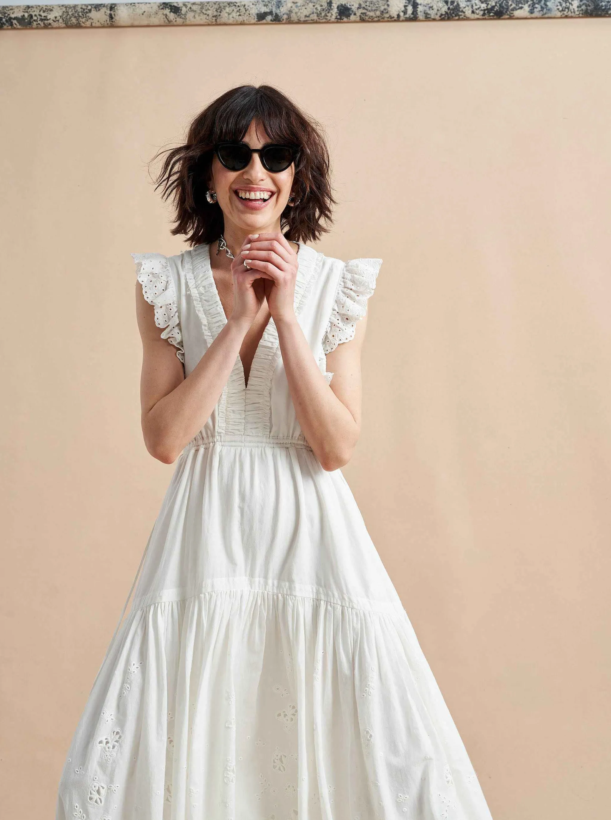 La Ligne Midi Dresses*Pointelle Marta Dress Ivory