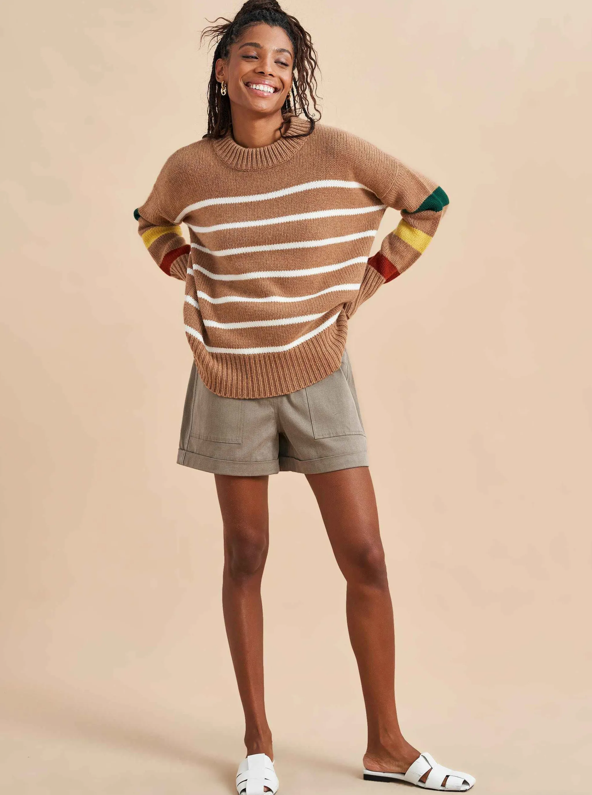 La Ligne Sweaters*Marin Sweater Tan/Multi