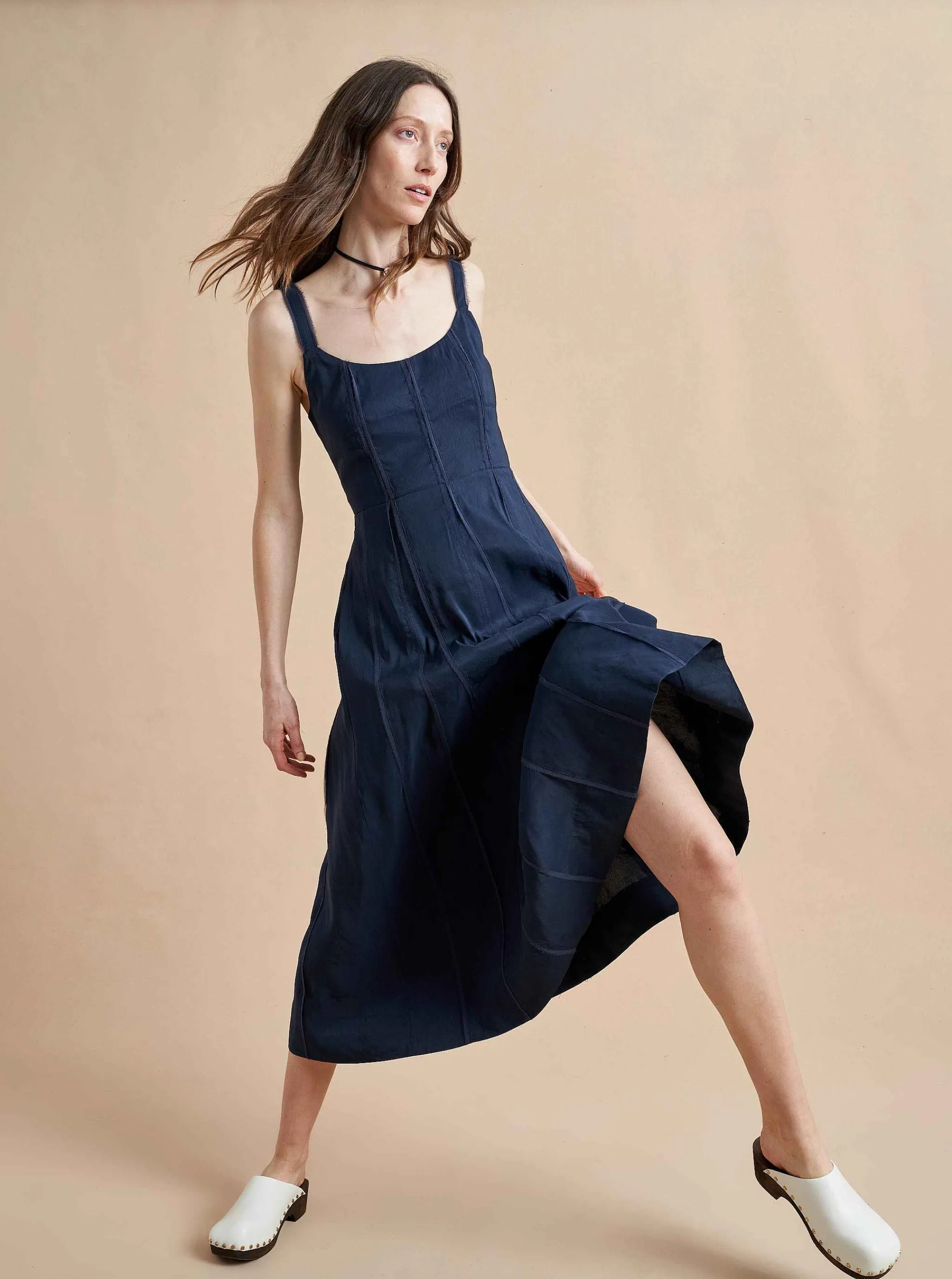 La Ligne Midi Dresses*Georgia Dress Navy