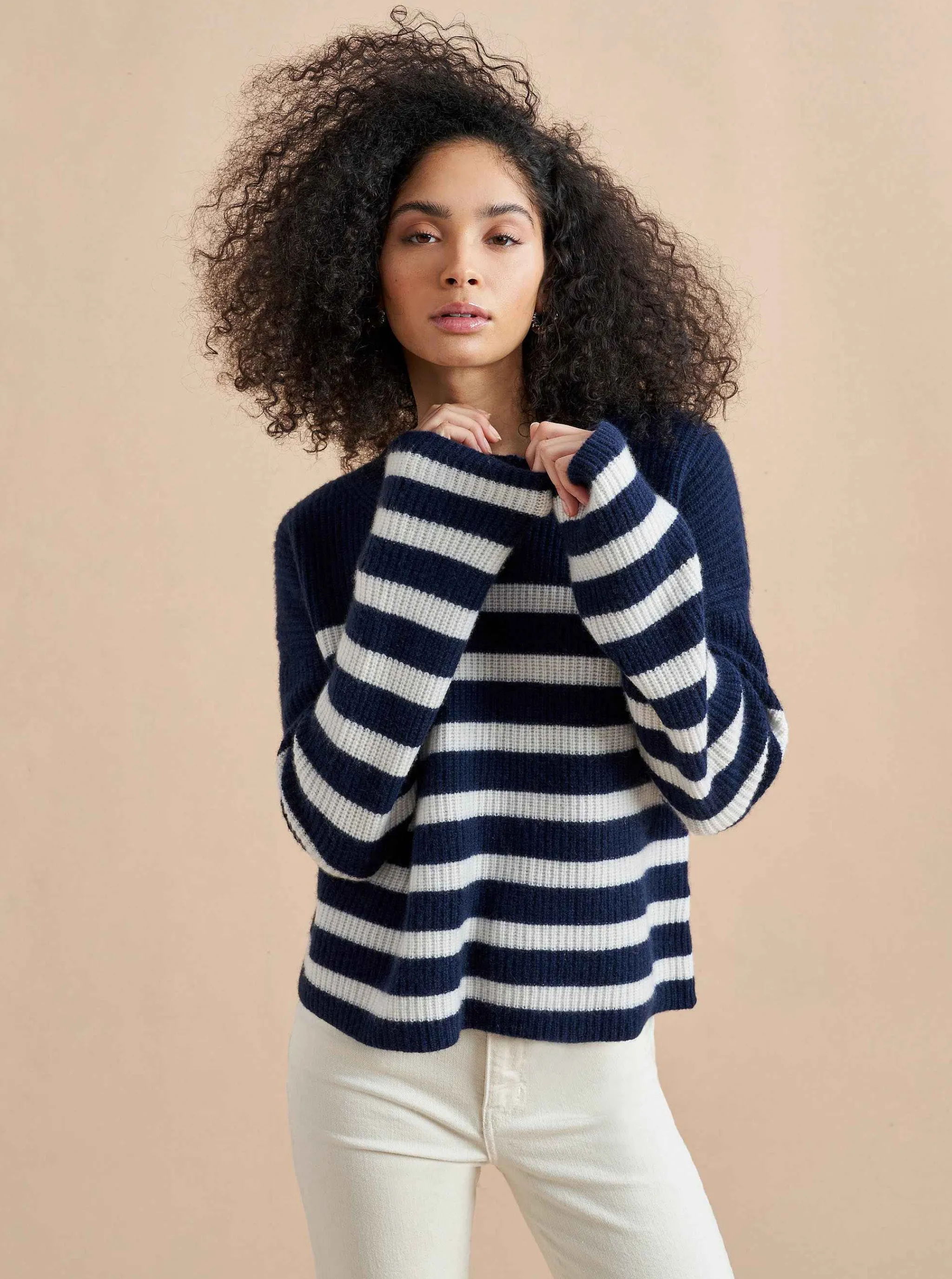 La Ligne Sweaters*Mini Striped Toujours Sweater Navy/Cream